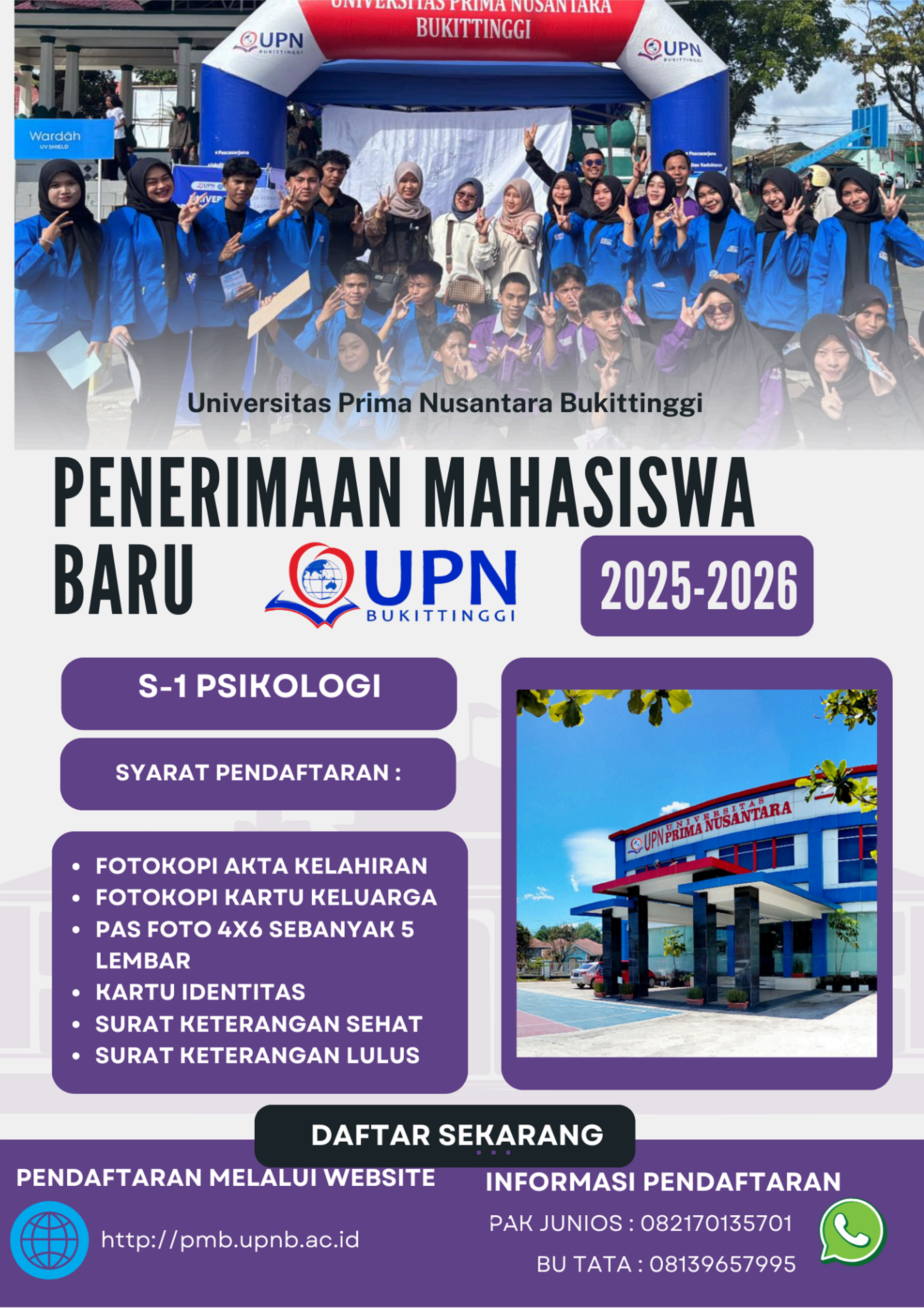 BROSUR S1 PSIKOLOGI - UPN BUKITTINGGI 2026
